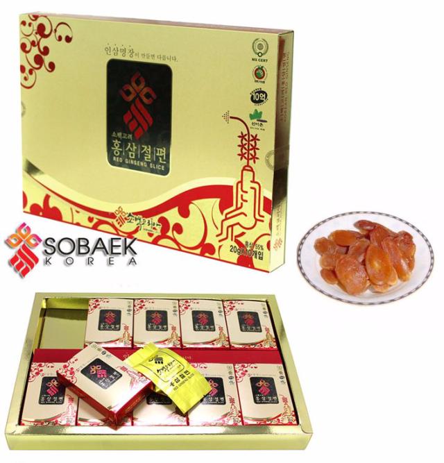 Hồng Sâm Lát Tẩm Mật Ong Sobaek Korea là sự kết hợp hoàn hảo giữa vị ngọt mật ong và vị đặc trưng của hồng sâm giúp người dụng có thể thưởng thức thức